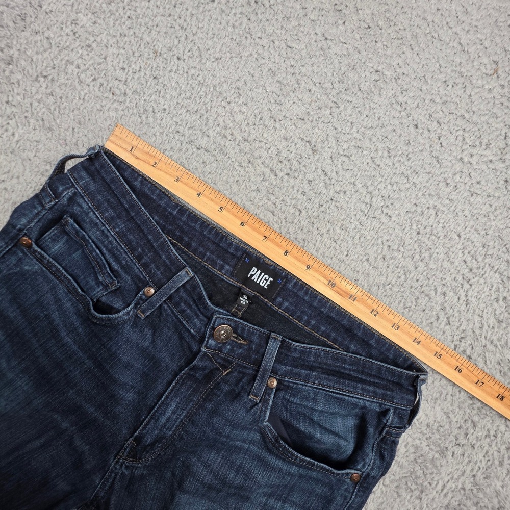 Paige Lennox Jeans Mens 30 Dark‎ Blue Slim Fit Soft Stretch Made in USA Denim - Picture 3 of 13